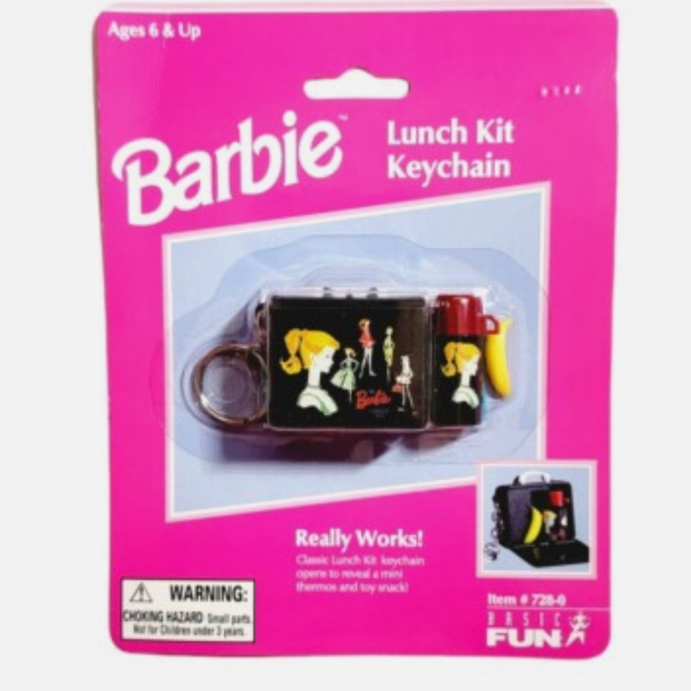 VTG 1999 MATTEL BARBIE LUNCHBOX KEYCHAIN THERMOS SNACK COLLECTIBLE BANANA MINI